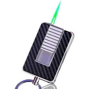 Keychain Lighter, Refillable Butane Lighter, Butane Soft, Windproof (No Gas (Silver)