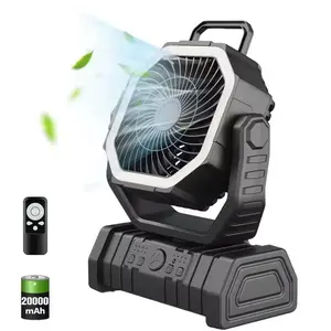 Portable USB Rechargeable Camping Fan Wireless Handheld Cooling Fan with Hook 270° Rotatable Head 10000Mah 20000Mah