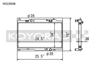Koyo 14-19 Ford Fiesta ST 36mm Hyper Core + NFLO Triple Pass Radiator
