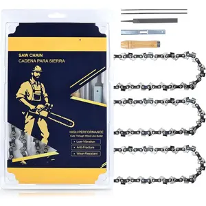16 Inch  Chain 3-Pack with Sharpening Kit, 3/8"LP .050" Gauge 56 Drive Links, Fits , Poulan, Ryobi, Echo, Greenworks and , Low Kickback Replacement Chain S56