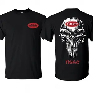 Peterbilt Skull T-Shirt, Grunge Graphic Design, Trucking Culture Tee, For Diesel Lovers & Truckers, Gift for Long Haul Drivers