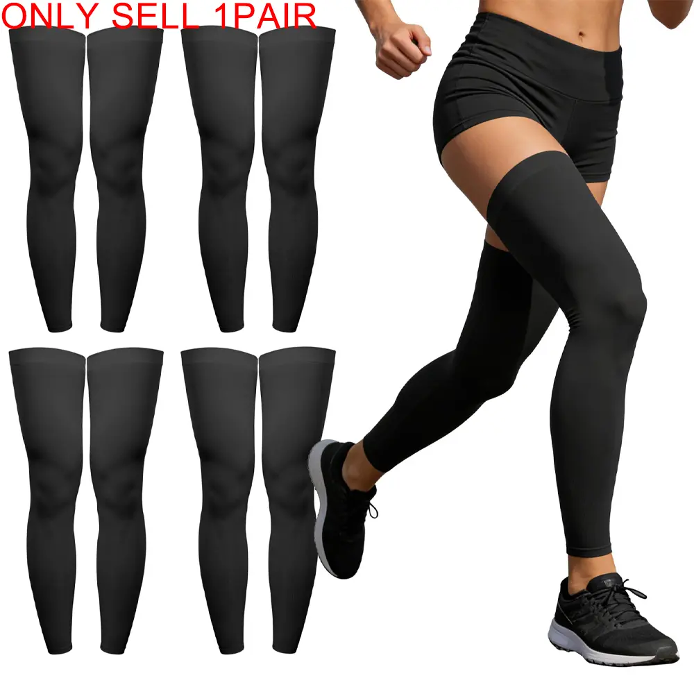 Ice Silk Leg Sleeves UPF 50+, Summer Cycling Sun Protection Leg Guards, Breathable Compression Sleeves for Men Women, UV Blocking for Running, Hiking, Outdoor Activities