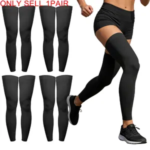 Ice Silk Leg Sleeves UPF 50+, Summer Cycling Sun Protection Leg Guards, Breathable Compression Sleeves for Men Women, UV Blocking for Running, Hiking, Outdoor Activities