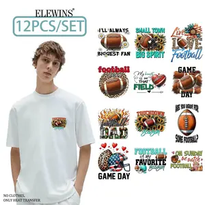 12 Pieces Gold Foil DTF Transfer Heat Press Transfers for T Shirts Hoodies Jeans Backpacks Pillows Washable Plastic Heat Transfer Vinyl for Men Women