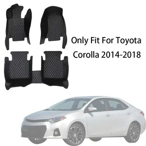 Full Set Nappa PU Leather Car Floor Mat For Toyota Corolla 2014-2018 Front And Rear Cushion Slip-Resistant Wear-Resistant Auto Interior Accessories