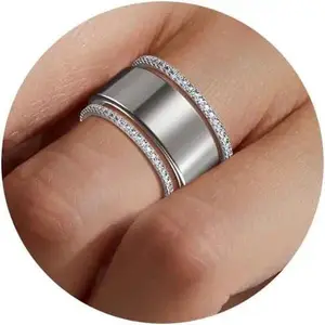 2-Pack 14K Gold Plated Stacking Rings for Oura Gen 4/Oura Gen 3, Cubic Zirconia Simulated Diamond Oura Ring Stack for Women