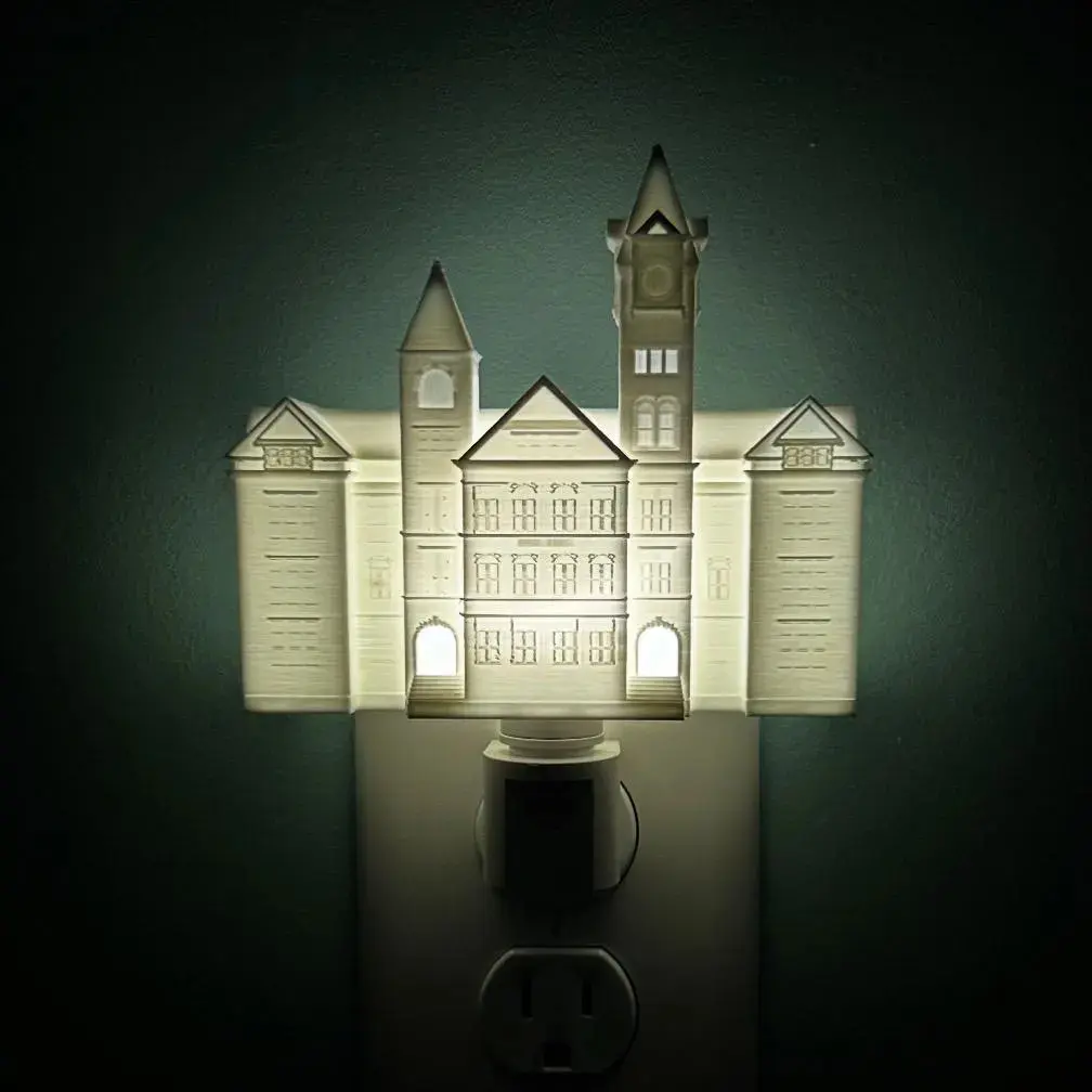 Auburn Samford Hall Night Light | 3D Printed LED Plug-In Lamp | Auburn University Gift | Dorm Room Decor | Alumni Graduation Gift
