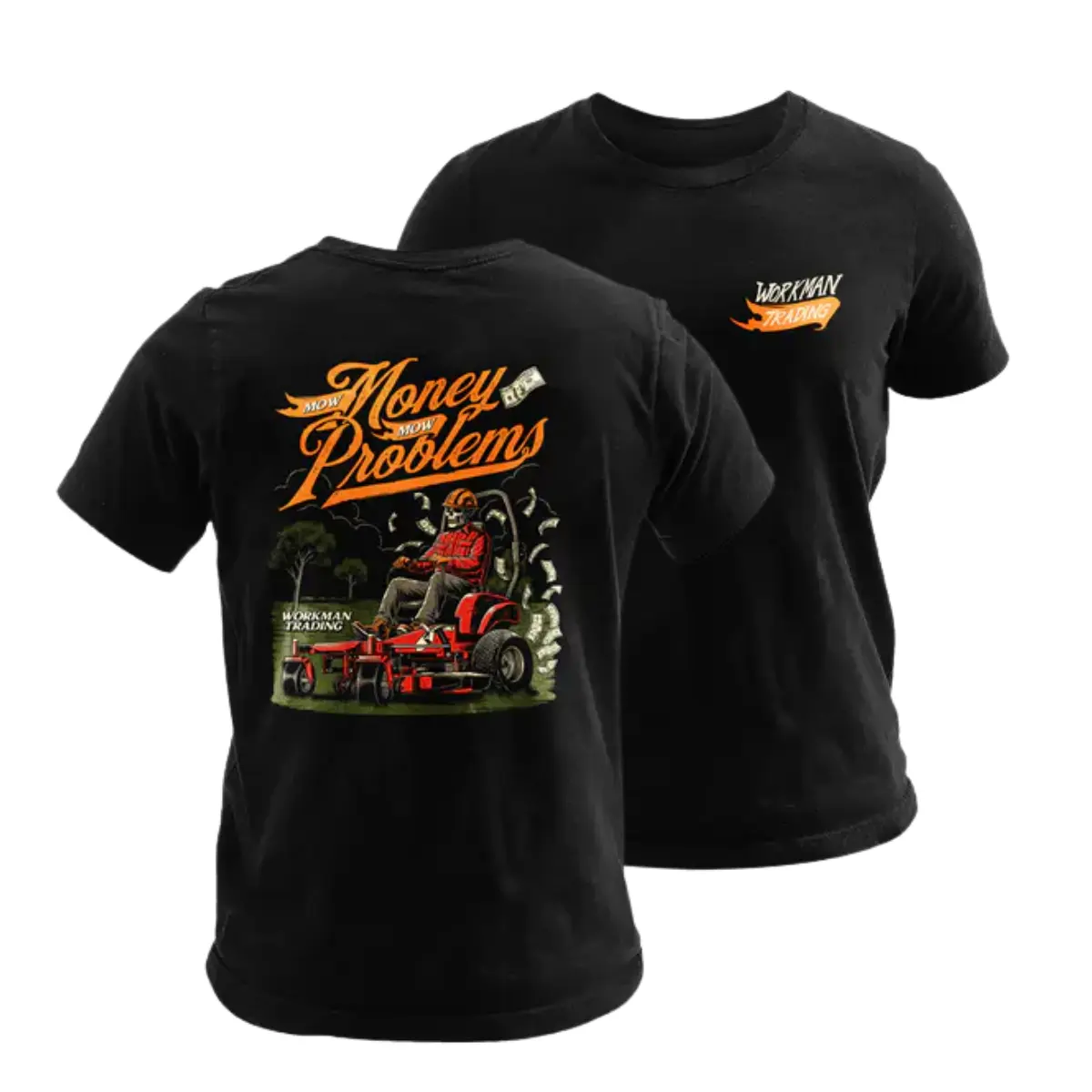 Mow Money Mow Problems Graphic Tee, Professional Landscaping Apparel, Vintage Workman Trading Co Shirt for Men & Women, Durable Skilled Trade Gift