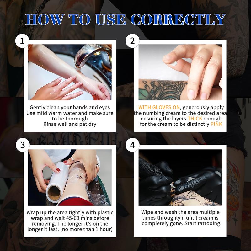 TKSX Tattoo Numbing Cream, Relief Cream for Laser Removal, Waxing, Eyebrow Threading, Tattoo External Cream (10g*2pcs)