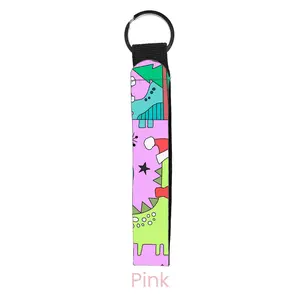 abbyrose Jolly Dinos Wristlet Key Chain Pink