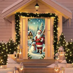 Elastic Room Door Decoration Set, Simple Installation, Christmas Halloween Door Cover, Holiday Party Decor, 82.7in X 35.4in