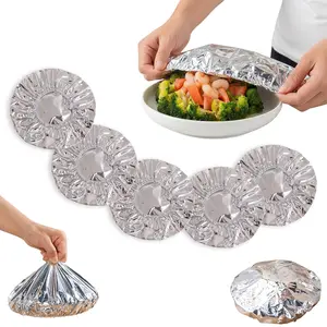 10 Pcs Adjustable Aluminum Foil Food Covers, Pop-Up Tin Foil Food Insulation Cover for Kitchen Dishes, Warmth Retention, Kitchen Aluminum Foils Bag for Any Plate or Bowl summerwins