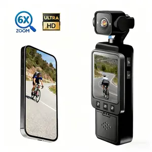 Sport Action Camera With 270° Rotation Lens Mini Body Camera 6x Zoom Pocket Camera Content Creator Camera For YouTube Loop Recording Vlogging Camera For Photography HD 1080P Camera Wifi Sports Camera