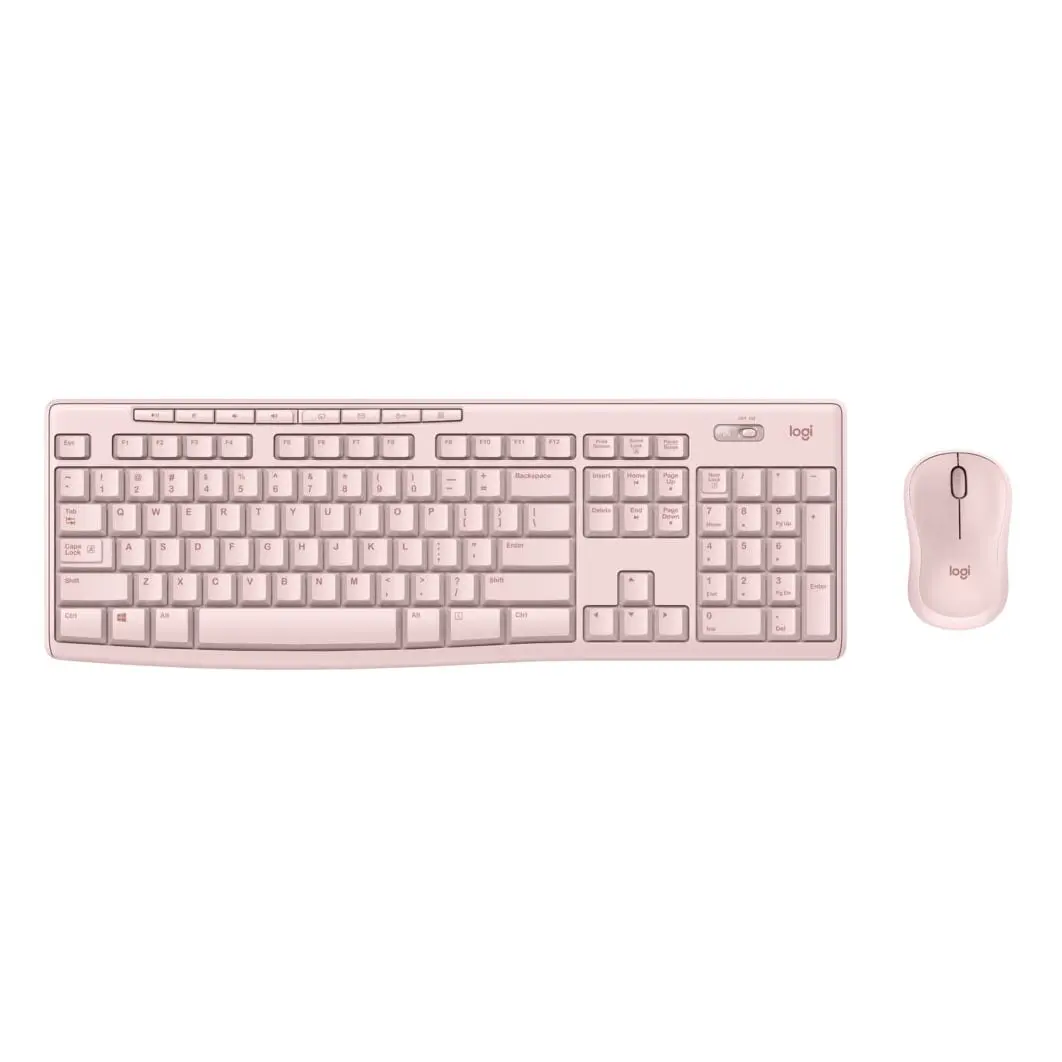 Logitech Wireless Keyboard and Mouse Combo for Windows, 2.4 GHz Wireless, Compact Mouse, Rose Logitech Wireless Keyboard and Mouse Combo for Windows, 2.4 GHz Wireless, Compact Mouse, Rose