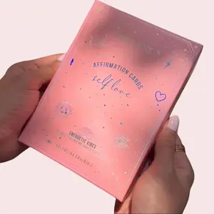 Energetic Vibes LOVE English Version Affirmation Cards with Rose Quartz Stone for Self-Love and Energy Balance 60 Cards 30 Affirmations 30 Vibrations Book Instructions Included