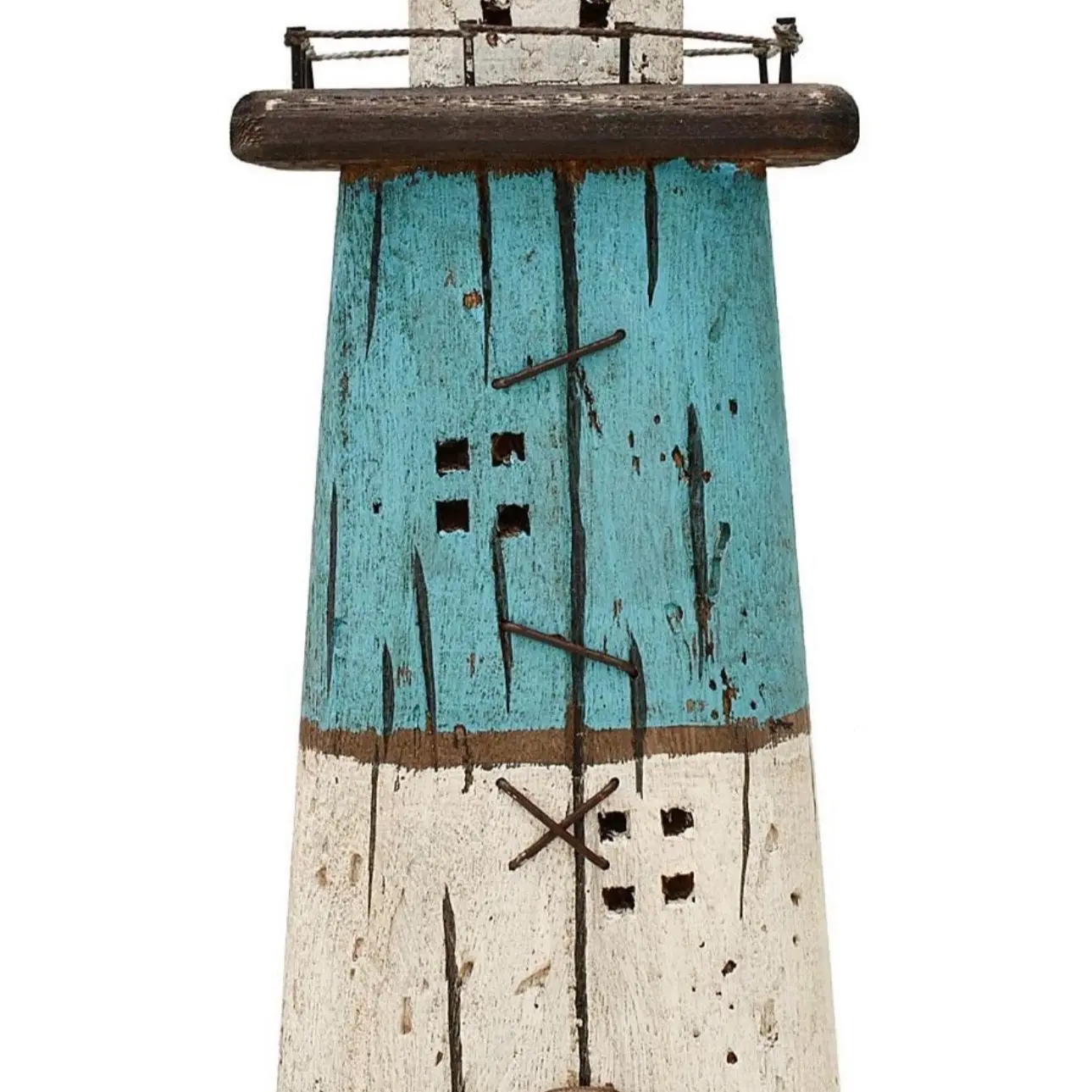 Wooden Lighthouse Decor, Decorative Nautical Lighthouse Rustic Ocean Sea Beach Themed Lighthouse Decoration, Handcrafted Tabletop Nautical Themed Home Decor Bathroom Decor (13“H) Figurine Nursery Wedding Ornaments
