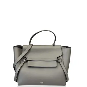 Pre-owned Celine Leather tote bags Mini Belt Bag Saffiano Calfskin Dark Grey (qy030126f1)