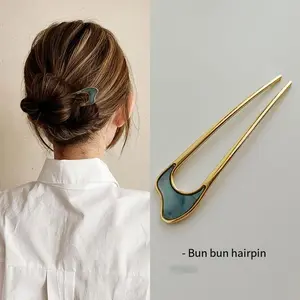 3PCs French U Shape Hairpin Vintage Barrettes Bun Hair Accessories for Women