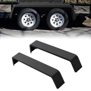 Garvee 2 Pack Tandem Axle Trailer Fenders, Heavy Duty 14 Gauge Steel Diamond Plate, Fit 13"-15" Tires, Dimensions 72.88"x10.25"x13", Suitable for Utility, Landscape, Car Hauler, Cargo Trailers, Black (Gray)
