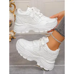 Women's Casual Wedge Sneakers, Wedge Trainers, Height Increasing Comfortable Shoes, Fashion Versatile Design, Perfect for Daily Wear