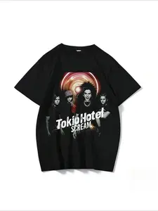 Tokio Hotel  Rock Men's and Women's T-shirt Music Novelty T-shirt Short Sleeve Crewneck Tee Printed Clothes
