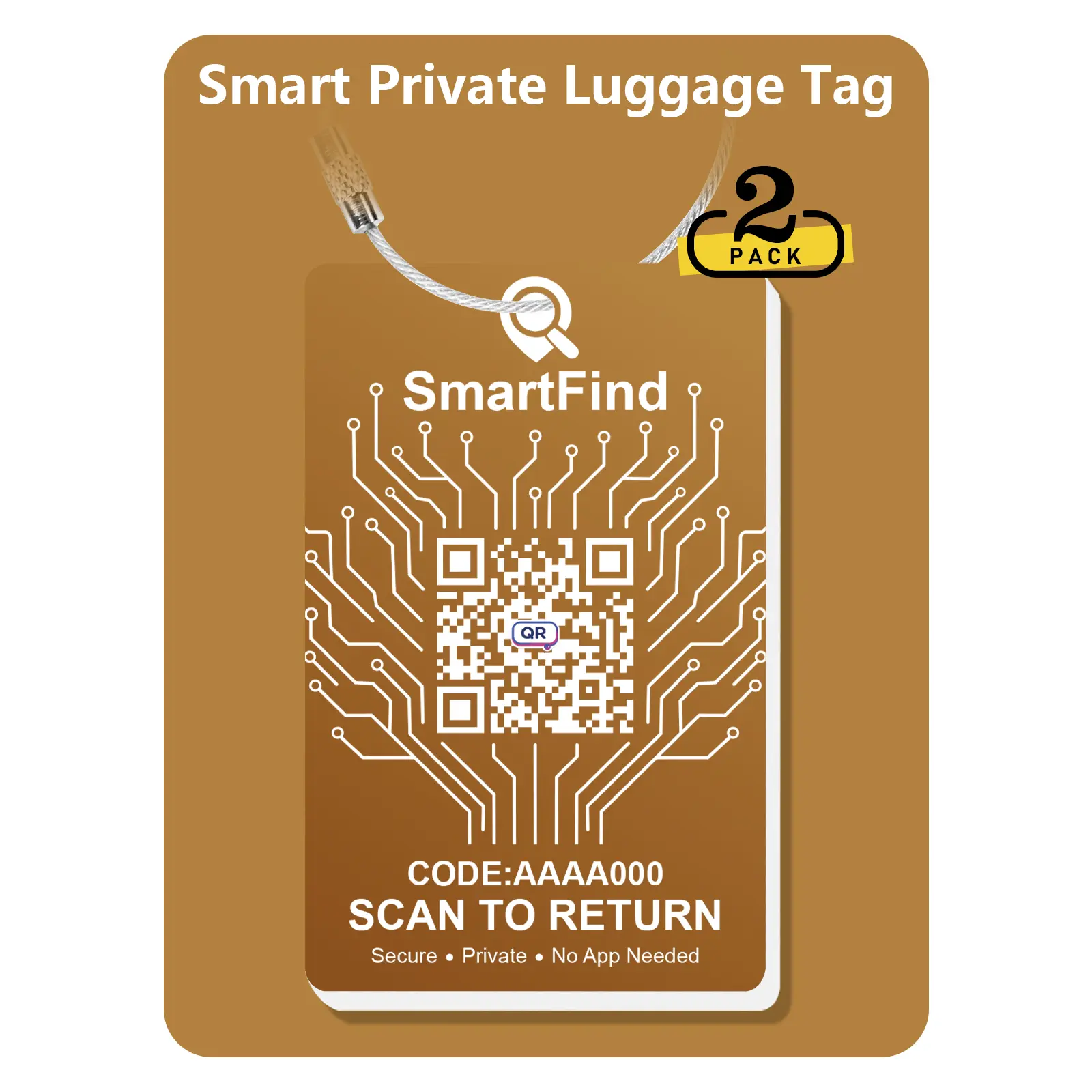 Smart Luggage Tags for Suitcases, QR Code Travel Tags with Privacy Protection & Optional GPS Sharing, No App Needed, Durable Tags for Cruises, Flights & Travel