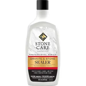 Stone Care International 16 oz. Granite and Stone Countertop Sealer,granite sealer,stone countertop sealer,water stain protection,stain barrier,food-contact safe,ammonia free,phosphate free,streak-free finish,kitchen counter sealer,quartz marble safe,tile