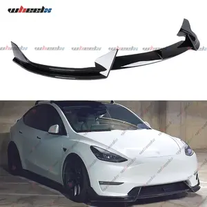 2020-2024 Tesla Model Y – Front Bumper Lower Spoiler & Trunk Spoiler | Gloss Black Carbon Fiber Look fathersdaygift fathersdaygift