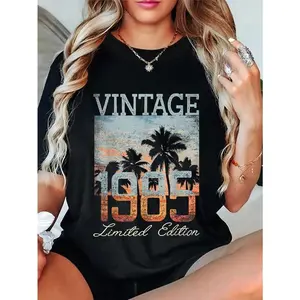 100% Cotton Unisex Vintage 1985 40th Birthday 40 Year Old Gifts T-Shirt Casual Top
