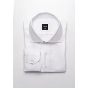 Egyptian White Self Structured Double Button Shirt