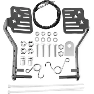 Go Kart Big Pedals with 71" Throttle Cable, Upgrade Go Cart Brake Throttle Star Large Pedals Kit for 212cc 196cc Road Rocket Azusa and Most Go Kart, DIY Youth GoKart Frame Parts Black Accessories