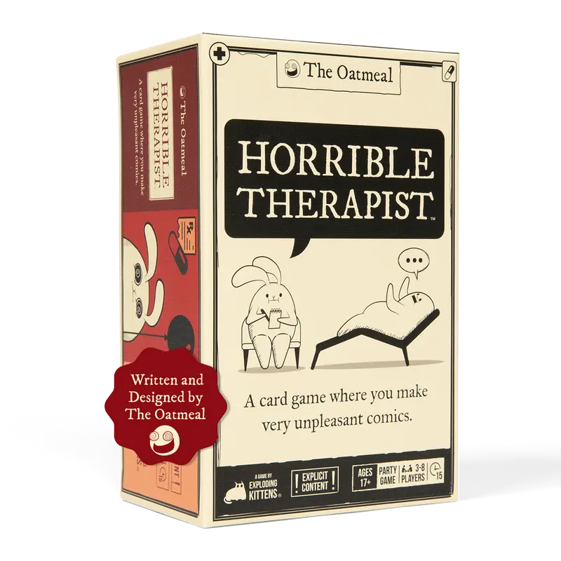 Horrible Therapist by Exploding Kittens: Base Edition 3-8 Players - Ages 17+ - 15 Minutes to Play - Party Game, Family Game Night, Card Game