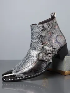 Men's Chelsea Boots Business Casual Fashion PU Leather High-Top Pointed Toe, Men's Daily Use Shoes, Stylish and Comfortable