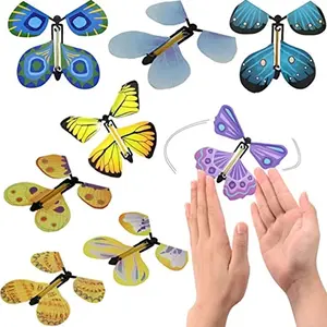 10pcs Colorful Artificial Spring Butterfly Toys, Magic Wind-Up Flying Butterflies, Beautiful Bookmark Gift Party Surprise Wedding Decoration