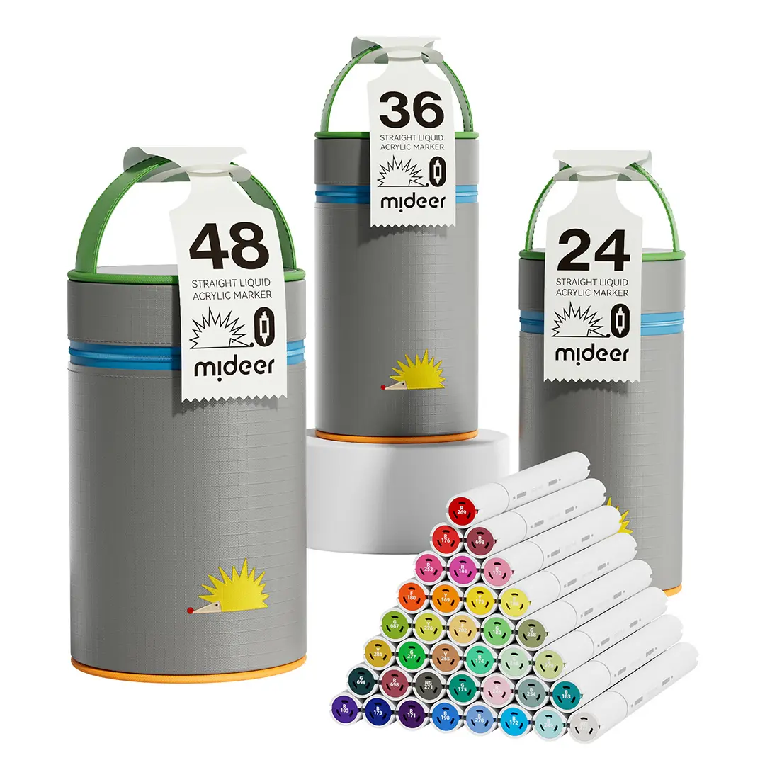 MiDeer Dual-Tip Liquid Acrylic Markers for kids, Non-Toxic Paint Pens for Kids, Easy Grip Quick Dry Art Supplies for Rock Painting, Crafts, Easter Eggs, Ceramic & Canvas