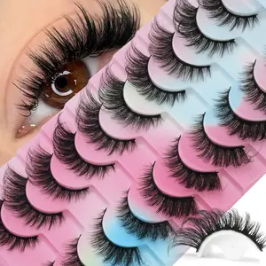 Natural Look 3D Cat Eye False Eyelashes, Soft Cluster Lashes, Cosmetic, Durable & Soft, Long-Lasting, Perfect for Daily Use, Parties, Festivals, Makeup