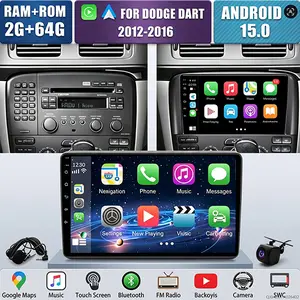 9in Android 15 Car Stereo Radio GPS Navigation 2+64G Compatible for Dodge Dart 2012-2016 Fit for Carplay Android Auto Car Radio with Bluetooth Wifi FM/RDS SWC Split Screen + AHD Backup Camera