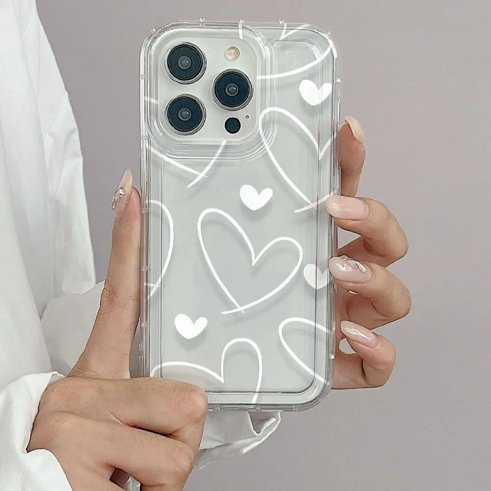 Heart Pattern Phone Case, Drop Protection Phone Cover, Shockproof Phone Cases for iPhone 6 6s 7 8 Plus X XR XS Max 12 13 Mini 11 12 13 14 15 Promax Ca