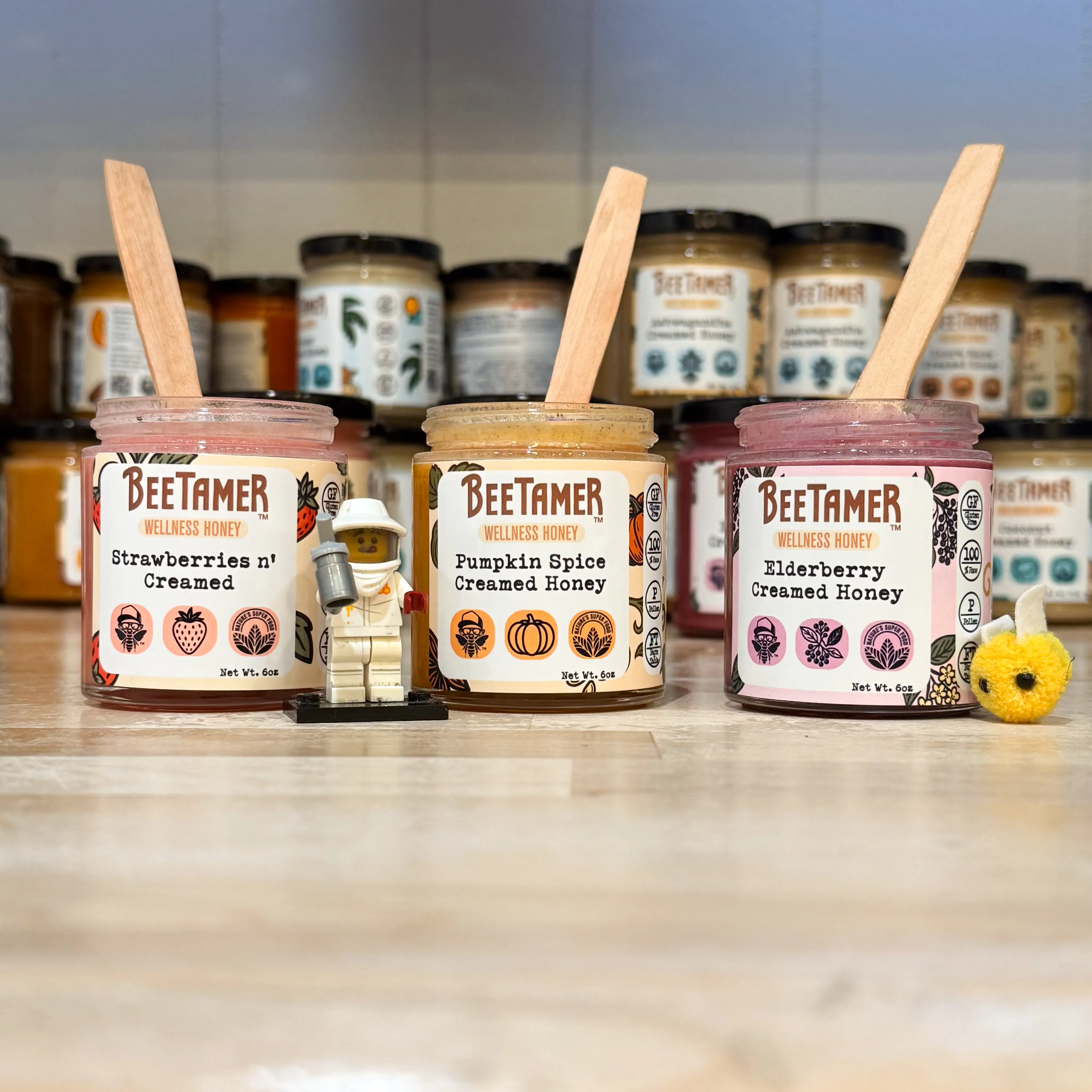 The Starter Flight, Seasonal Sample Pack, 3 Flavors, 6oz Jars, Pumpkin, Strawberry, Elderberry