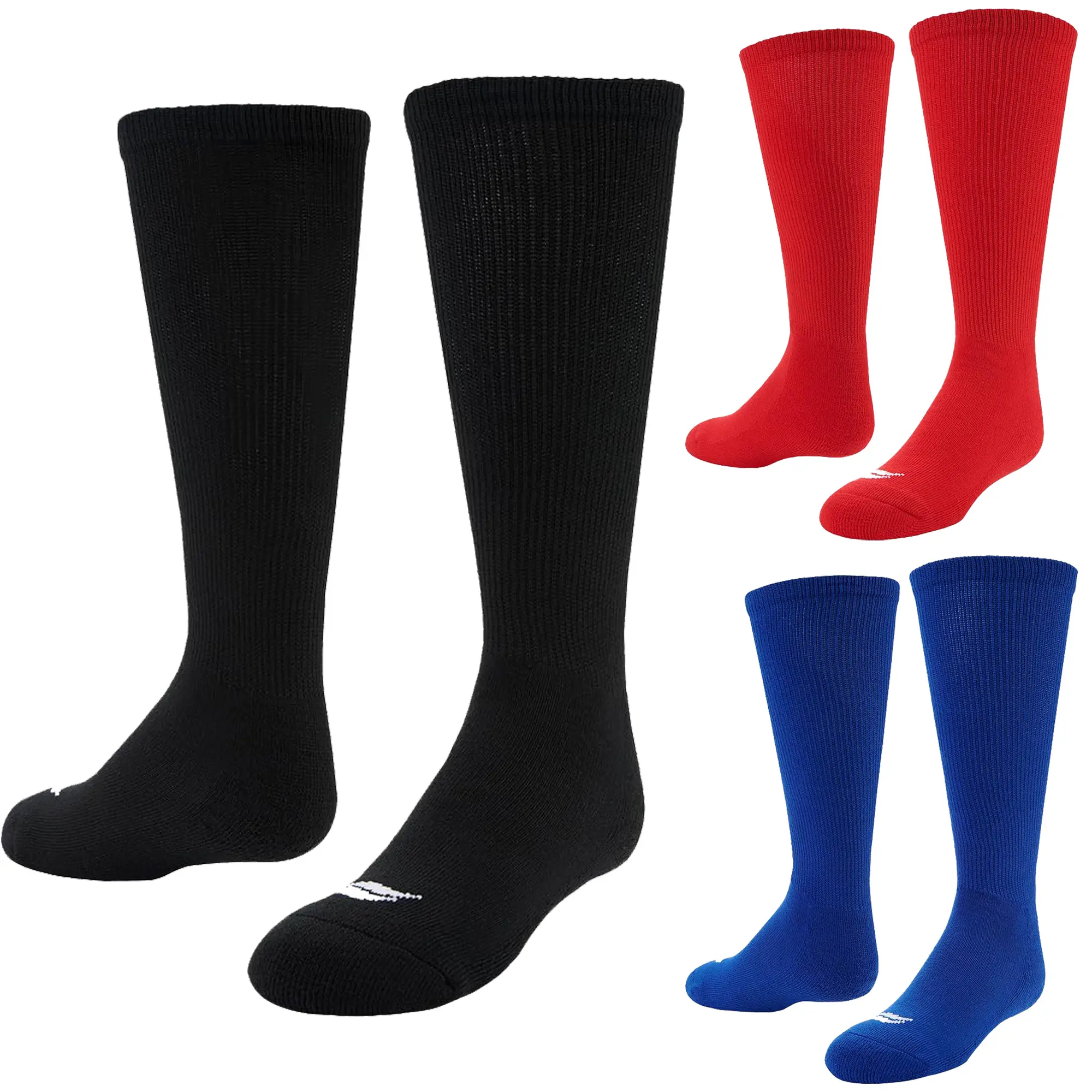 Sof Sole Baseball/Softball Over-The-Calf Athletic Performance Socks, 2-Pack with Blister Prevention, Deep Heel Pocket, Full Cushion Sole, High-Tech Acrylic, Moisture Management, Seamless Toe, Shrinkage Resistance, Baseball Element Sports Socks, Cushion Cr