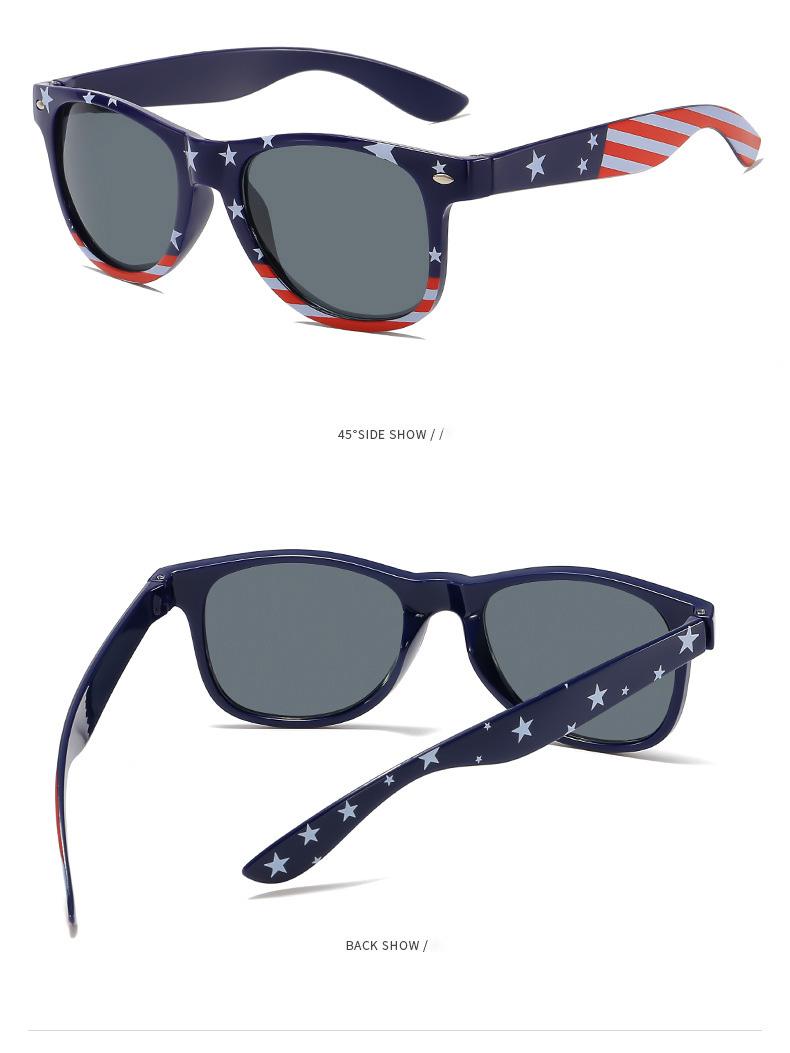 Patriotic USA Star Striped Sunglasses for 4th of July, Red White Blue Square Frame Shades, UV Protection Lightweight Eyewear, Festive Accessory for Independence Day BBQ Parade Beach Holiday Celebration outdoorfun