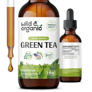 Wild & Organic's Green Tea Extract Liquid Drops - Antioxidant Supplement - Natural Green Tea Supplements - Vegan, Sugar & Alcohol-Free Tincture