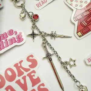 Enemies to Lovers Kindle Charm | Bookish Accessory | Dagger, Sword & Heart Charm