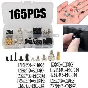 165pcs Computer PC Screw Set with Storage Box, Ideal for Motherboard, Case, Fan, Optical Drive, Hard Disk, Essential Hardware Tools