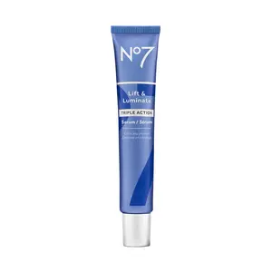 No7 Lift & Luminate Triple Action Face Serum - Collagen Peptide Anti-Wrinkle + Brightening Emblica & Vitamin C Serum + Pro Retinol Skin Firming Hyaluronic Acid & Hibiscus (50ml)