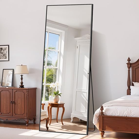 71"x26" Full Length Mirror Extra LargeMirror Full Length 71"x26" Full Body Floor Mirror with Stand, Wall Full Length Mirror,Standing Mirror Full Body,Large Floor for Wall Door Bedroom Bathroom Living Room with Aluminium Frame