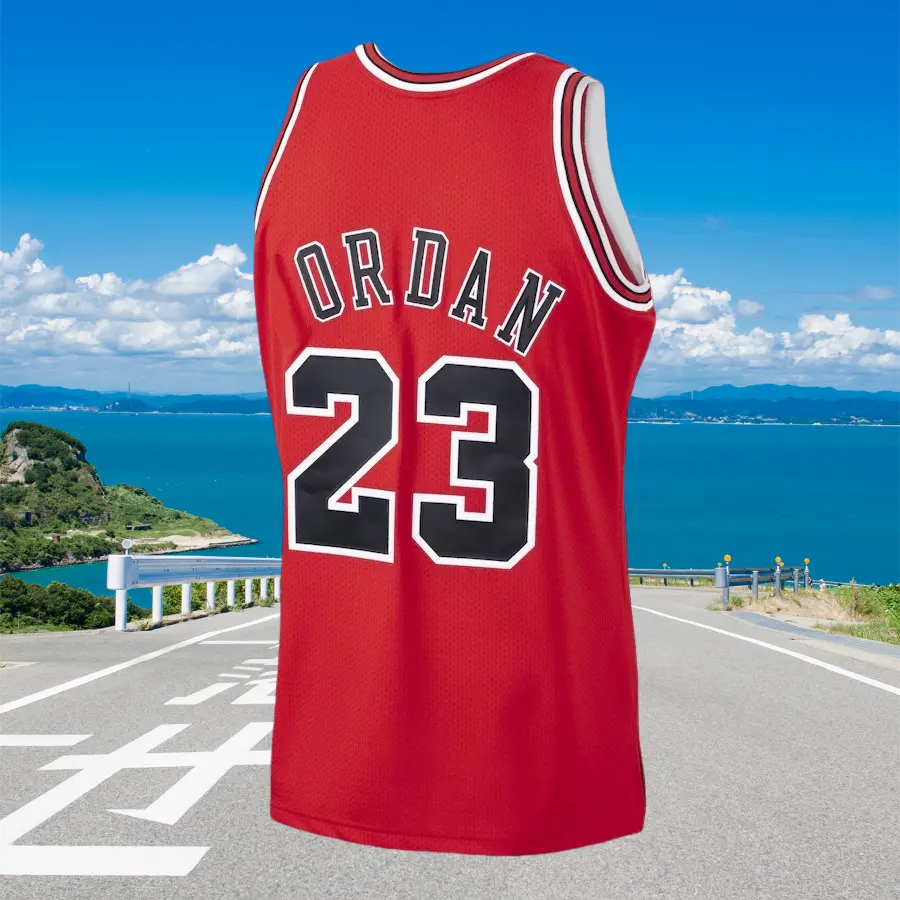 stitched Men's Classic-Design Sleeveless Basketball Jerseys Retro Red shirt 1997-98
