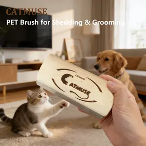 CATMUSE Wooden Pet Comb — Portable for Home Use, Deshedding Comb, Cleaning Tool for Cats & Dogs, Hair Remover/Comber
