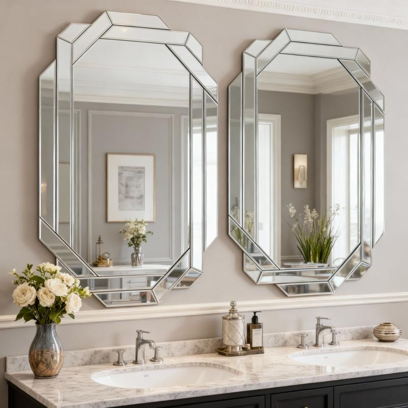 Large Wall Mirror for Decor 35.8 x 23.8 Inch Frameless Beveled Edge Full Length Mirror for Living Room Bathroom Bedroom Hallway Dining Room Modern Versatile Hanging Option
