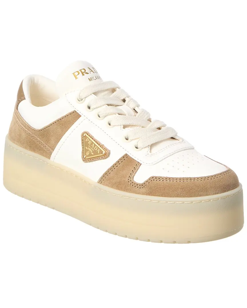 Prada Downtown Leather & Suede Sneaker
